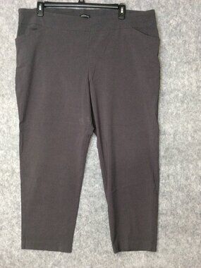 George Women’s Dress Pants Grey Size 26W 28W 4X Flat Front Stretch Pull On